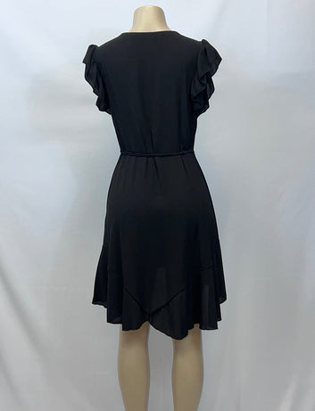 Ruffle Trim Wrap Dress - Women's Feminine Dress | Fashion Jad Dresses Fashion Jade