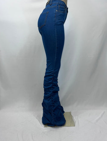 Ruched Flared Jeans - Women's Flare Denim | Fashion Jade Pants Fashion Jade
