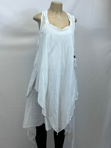 Flowy Tank Top Tunic - Women's Casual Tank | Fashion Jade Shirts & Tops Fashion Jade One Size White