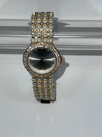 Pearl and Rhinestone Watch - Elegant Women's Watch | Fashion Jade Watches Fashion Jade