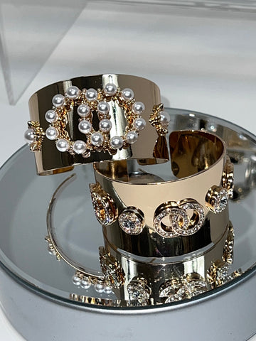 Wide Pearl Statement Cuff - Elegant Bracelet | Fashion Jade Bracelets Fashion Jade