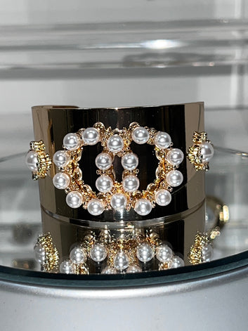 Wide Pearl Statement Cuff - Elegant Bracelet | Fashion Jade Bracelets Fashion Jade