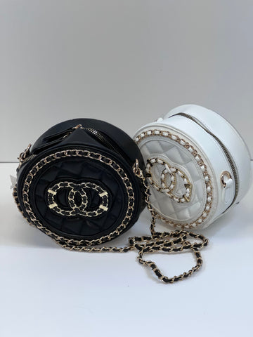 Quilted Round Crossbody Bag - Chic Handbag | Fashion Jade Handbags Fashion Jade White