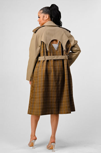 Plaid Trench Jacket Jacket Fashion Jade