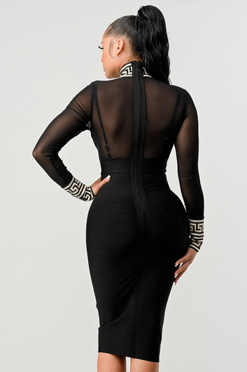 Cleo Long Sleeve Fitted Dress - Women's Bodycon Dress | Fashion Jade Dresses Fashion Jade