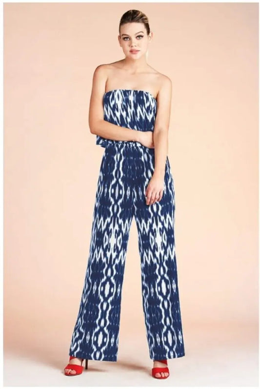 Blue and White Jumpsuit