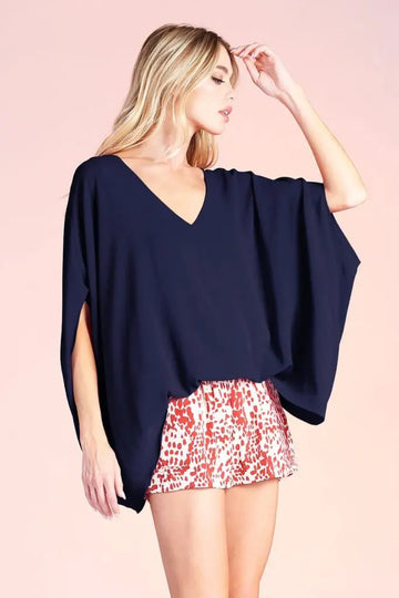 Breezy Satin V-neck - Women's Luxe Top | Fashion Jade Shirts & Tops Fashion Jade