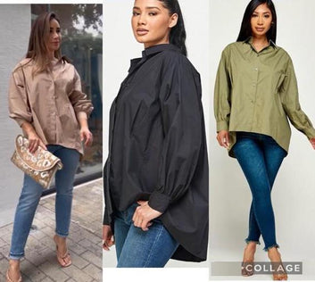 Oversized Button Down Top - Women's Relaxed Shirt | Fashion Jade Fashion Jade Small Olive