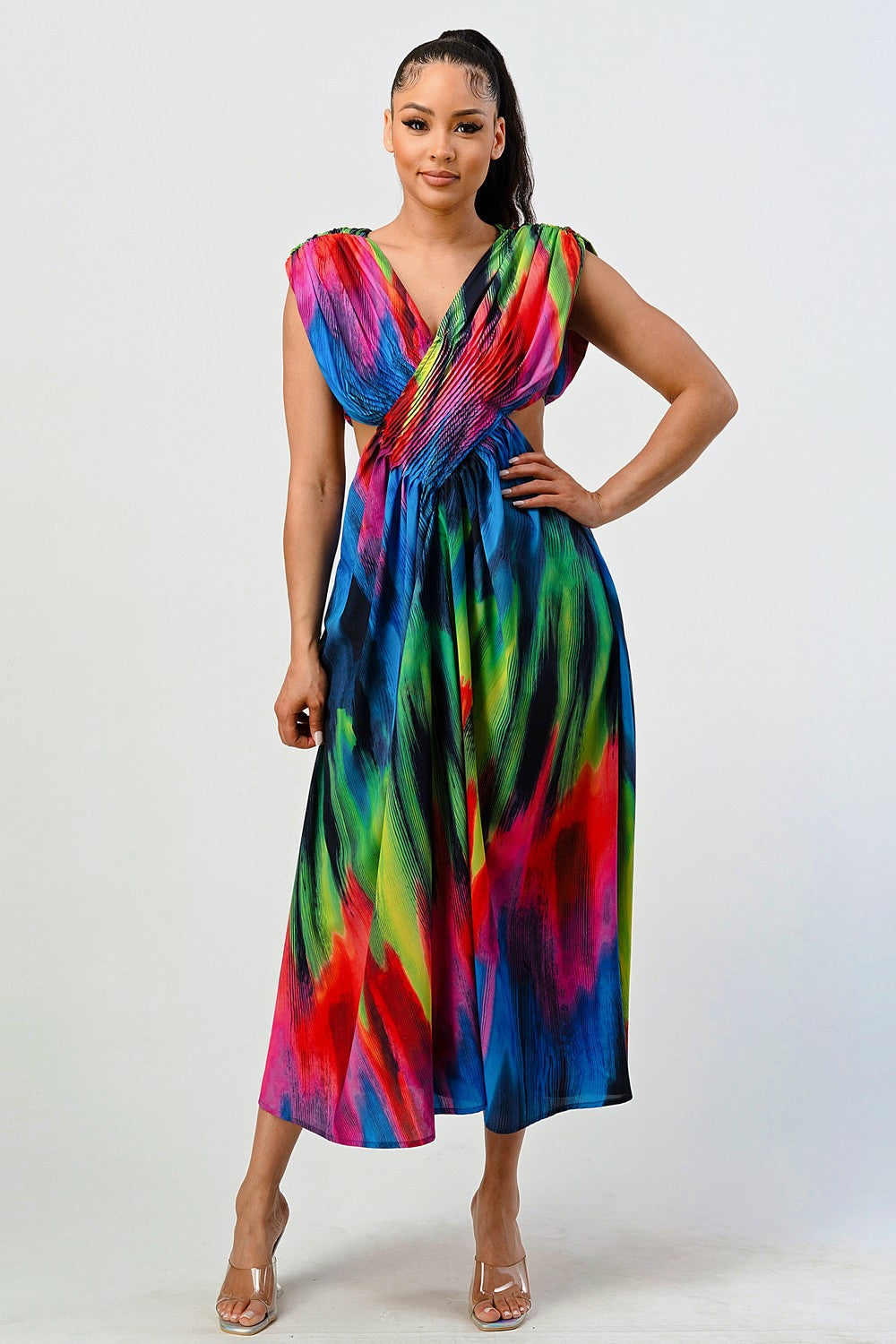 Mirage Printed Cut-Out Dress