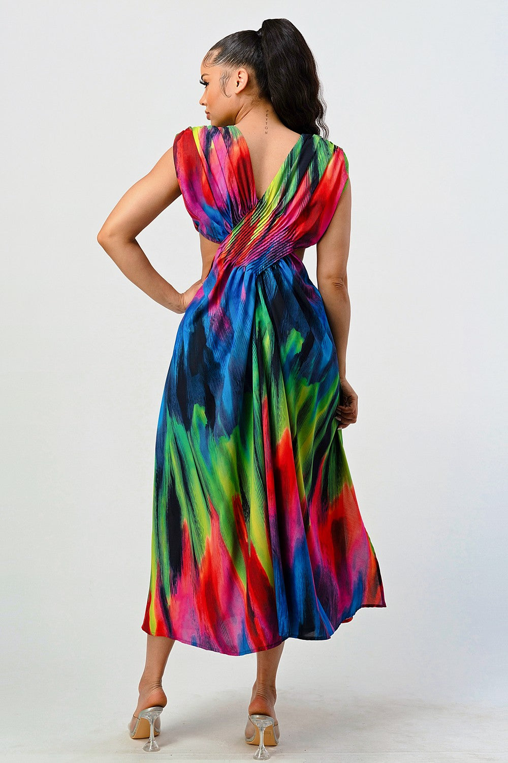 Mirage Printed Cut-Out Dress